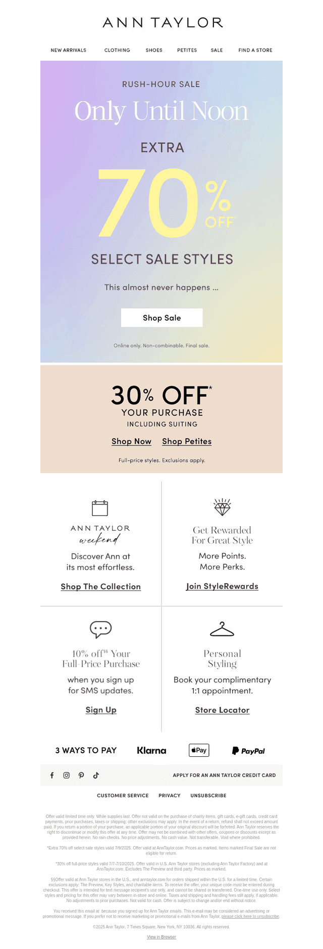 EXTRA 70% OFF SALE — Only Until Noon