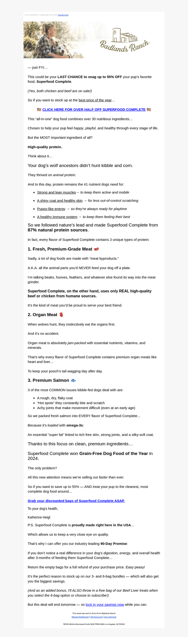 RE: Your Superfood Complete Order