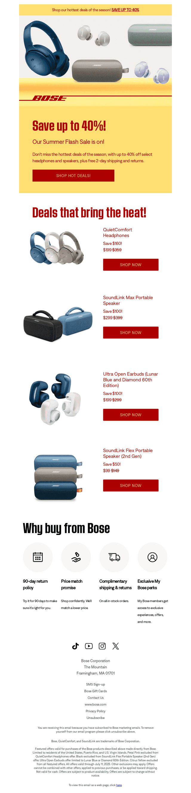 Bose email from Wed, Jul 9, 2025