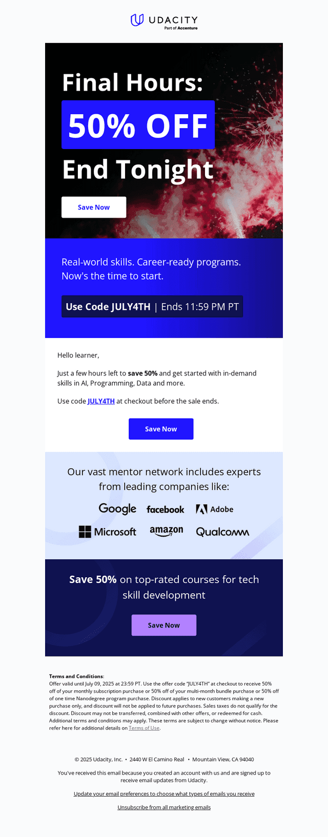 Udacity email from Wed, Jul 9, 2025