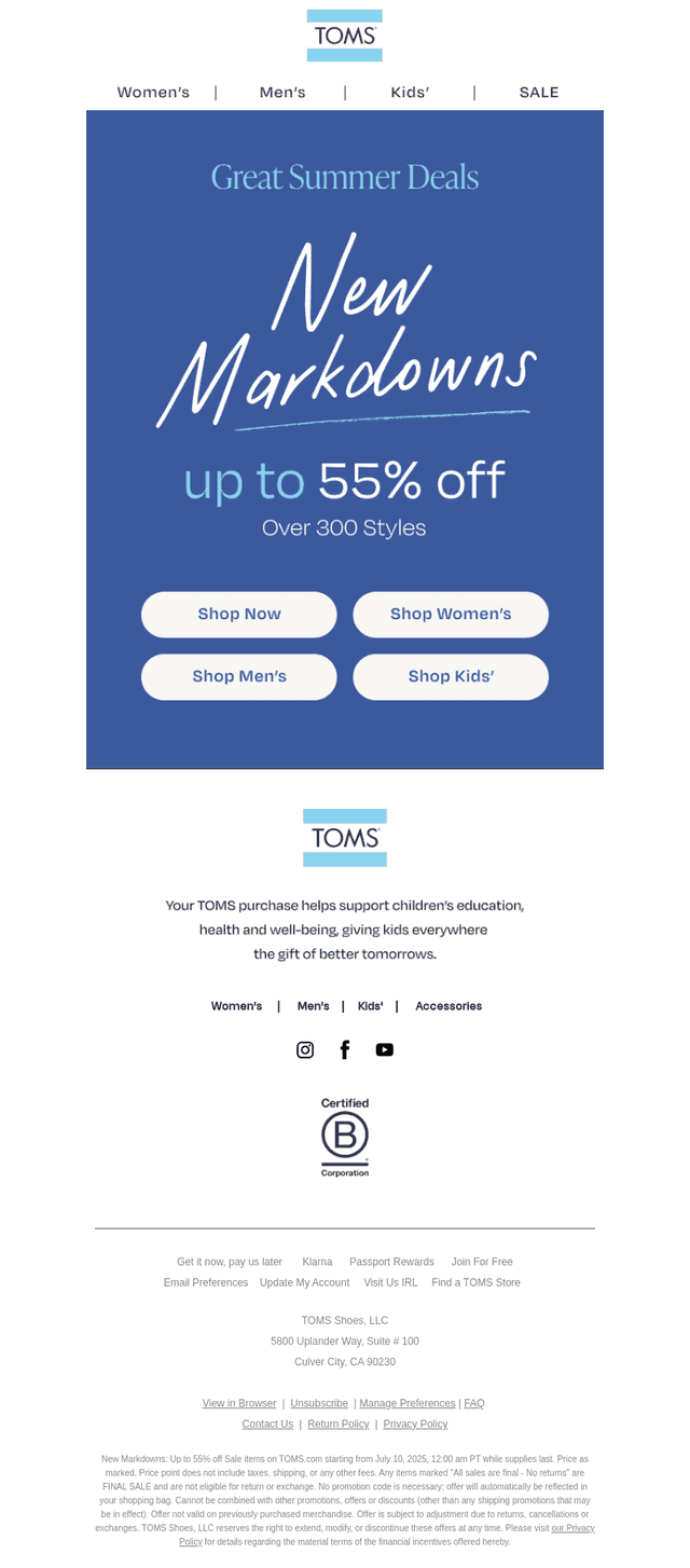 New Markdowns! Up to 55% Off Summer Styles