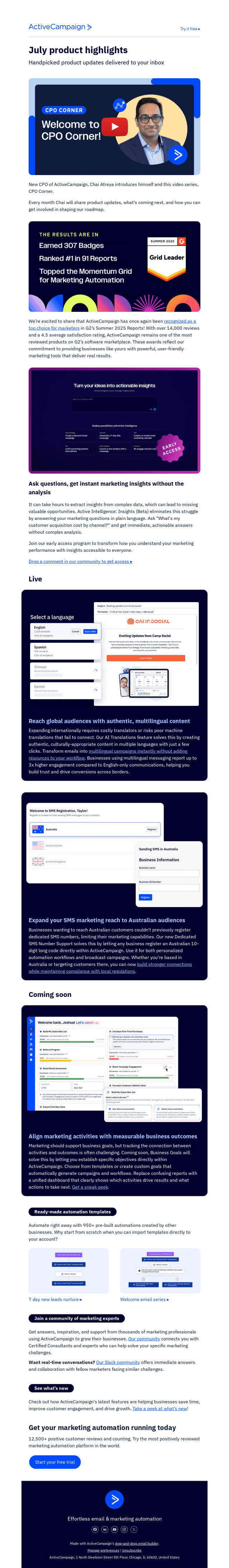 New to ActiveCampaign: Your July updates