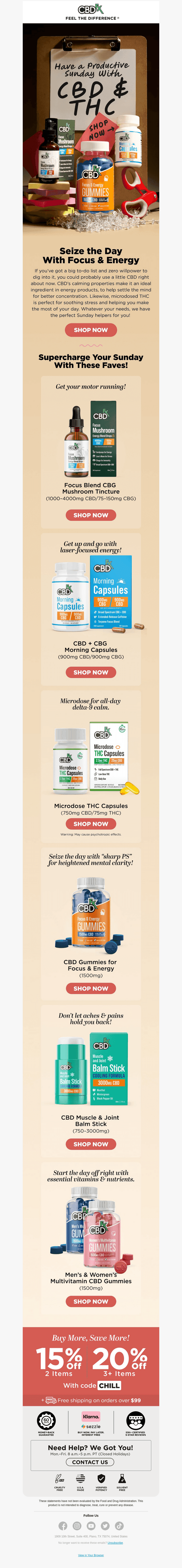 Make your Sunday a productive one with CBD & THC ⚡