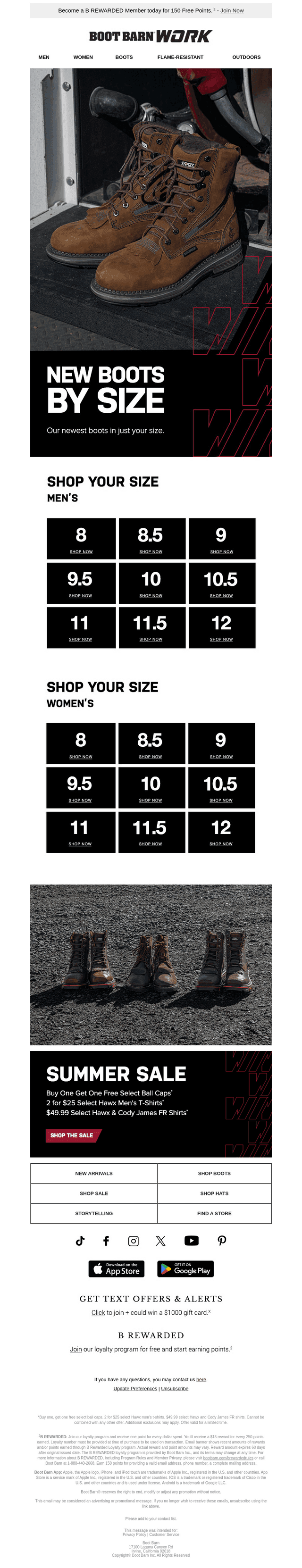 The newest boots in your size