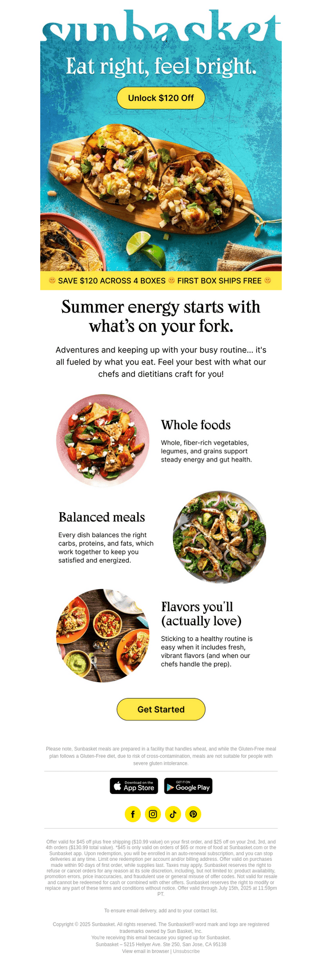 Eat right. Feel great. Save $120!