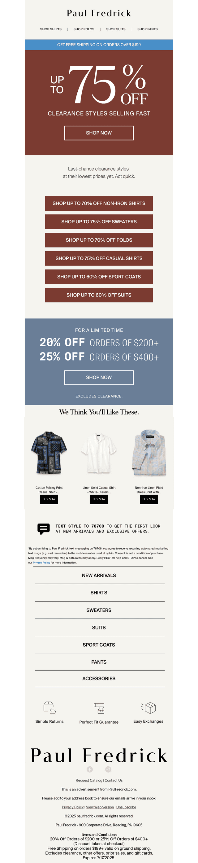 SELLING FAST: up to 75% off.
