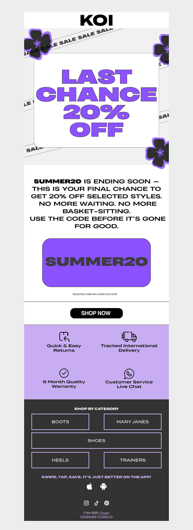 ☀️ Last call for SUMMER20