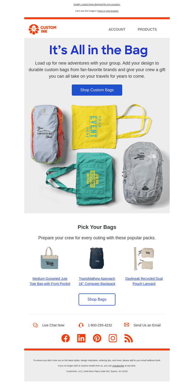 Custom bags that come with no extra baggage