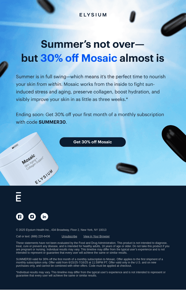 Elysium Health email from Tue, Jul 15, 2025