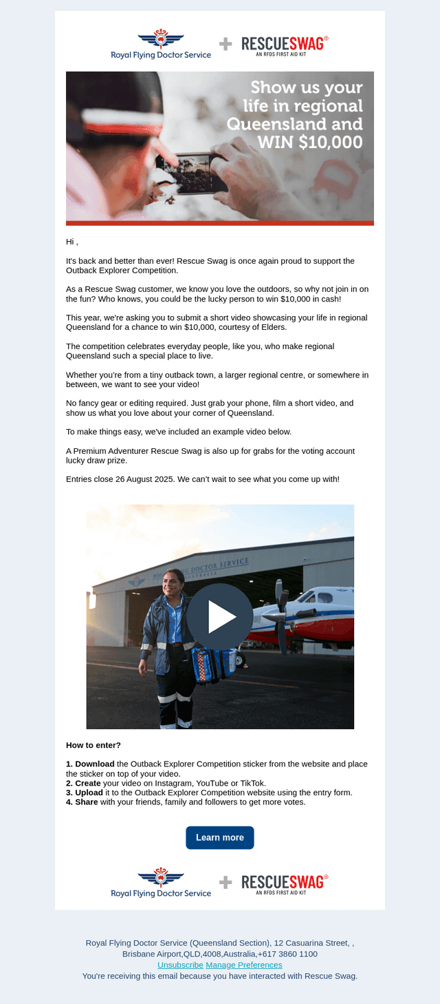 Rescue Swag email from Wed, Jul 16, 2025