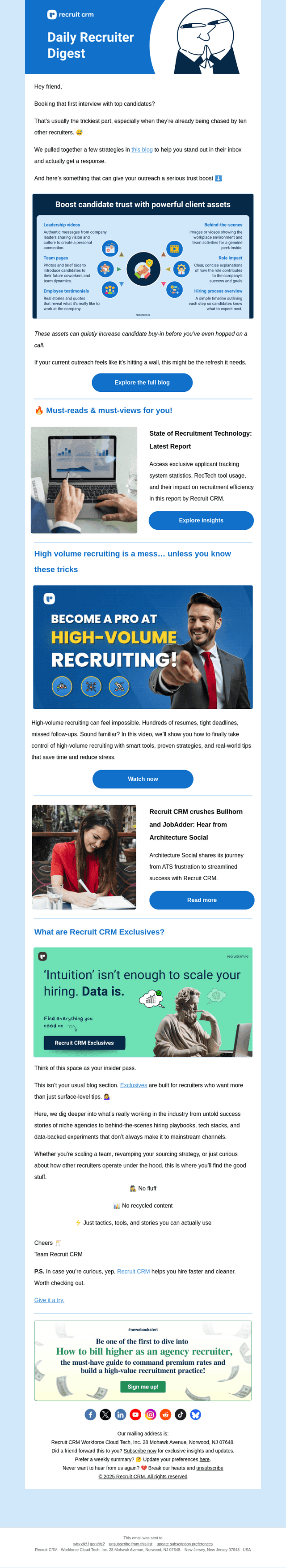 Recruit CRM email from Wed, Jul 16, 2025