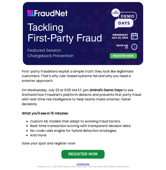 Fraud.net email from Wed, Jul 16, 2025
