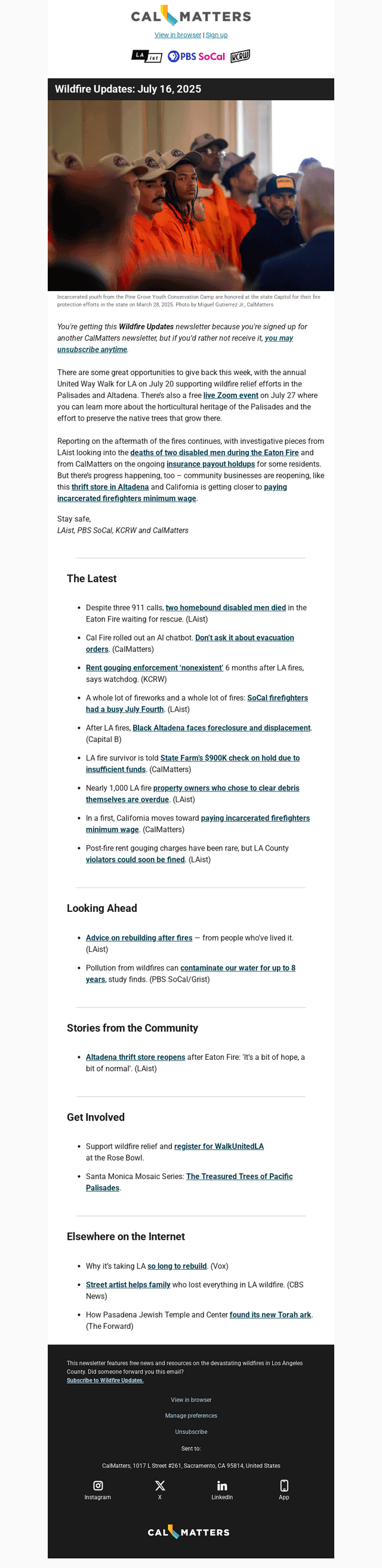 Wildfire Updates: July 16, 2025