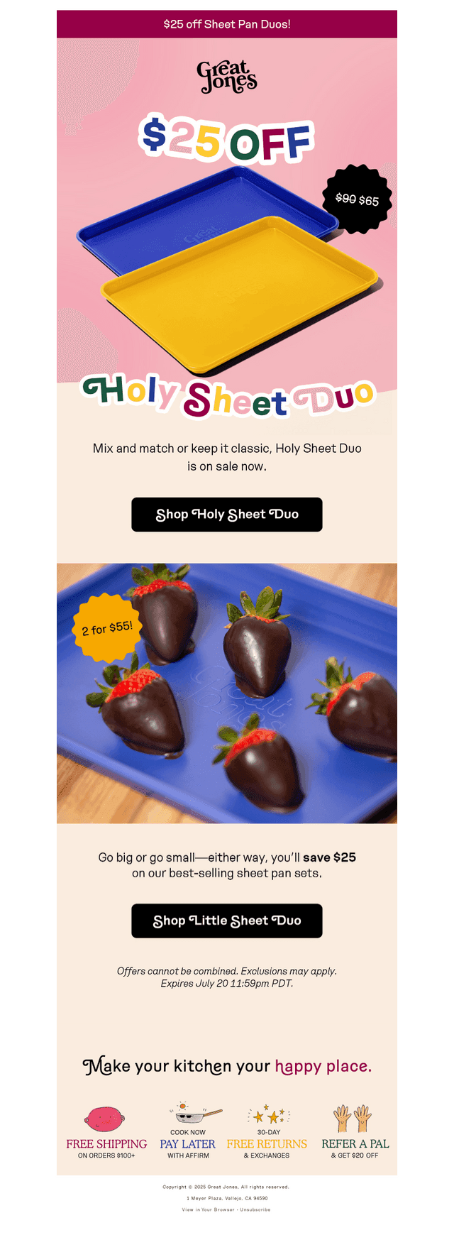 $25 Off Sheet Pans