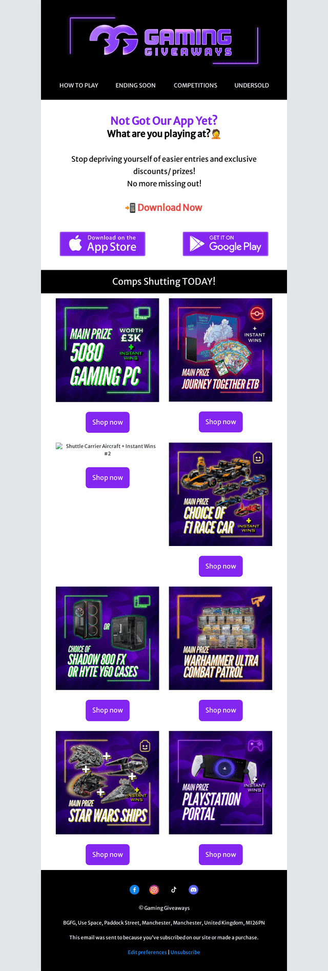 Gaming Giveaways email from Fri, Jul 18, 2025