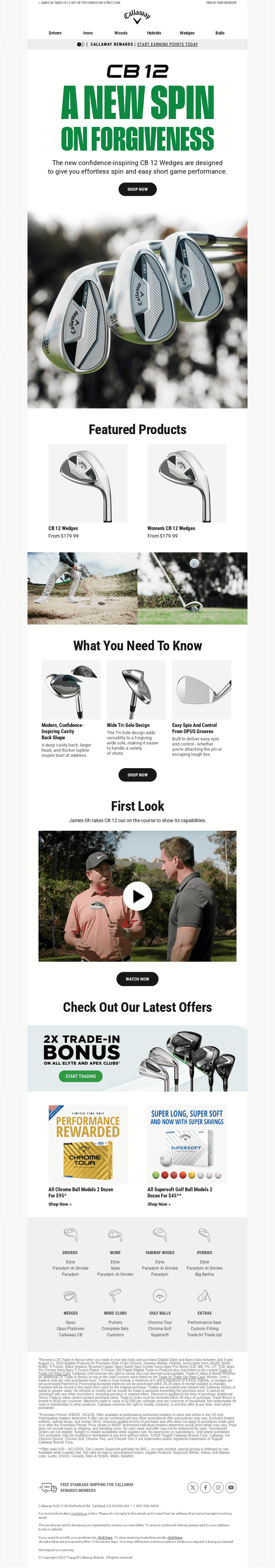 Callaway Golf email from Fri, Jul 18, 2025