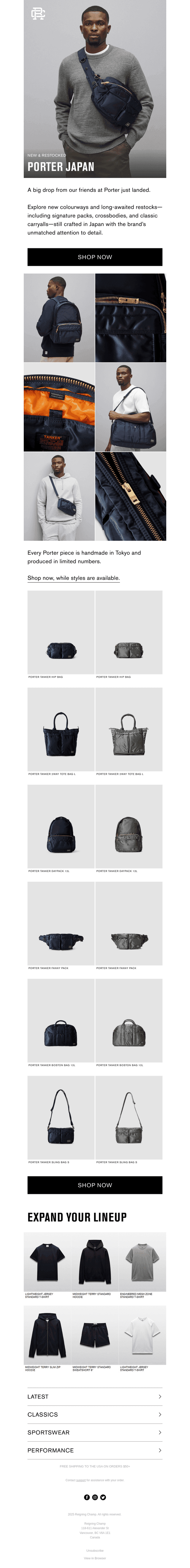 New & Restocked: Porter Japan