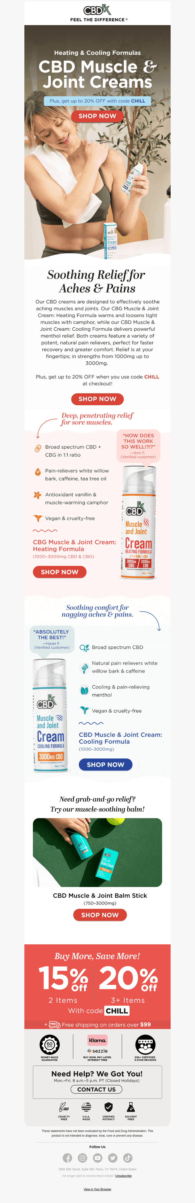 Relief is here: Explore our CBD creams!
