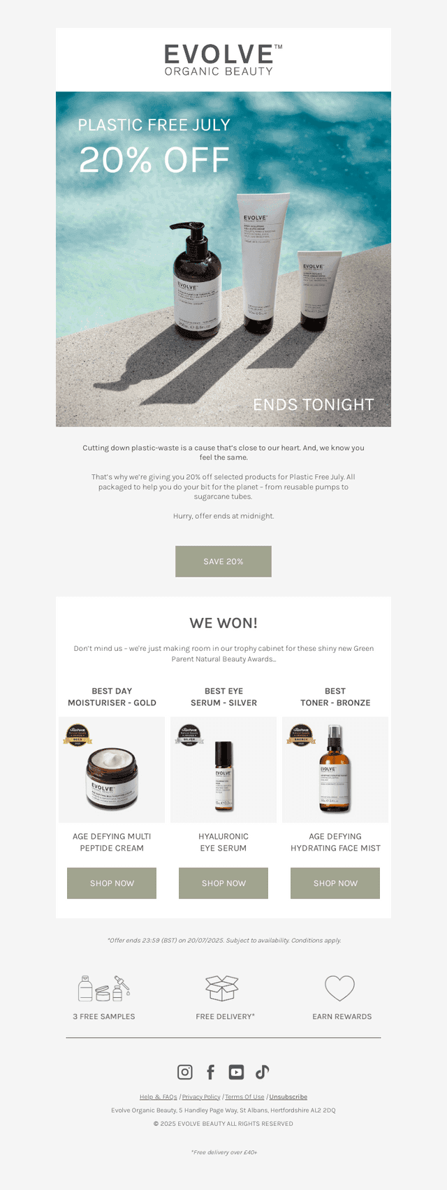 20% off ends tonight