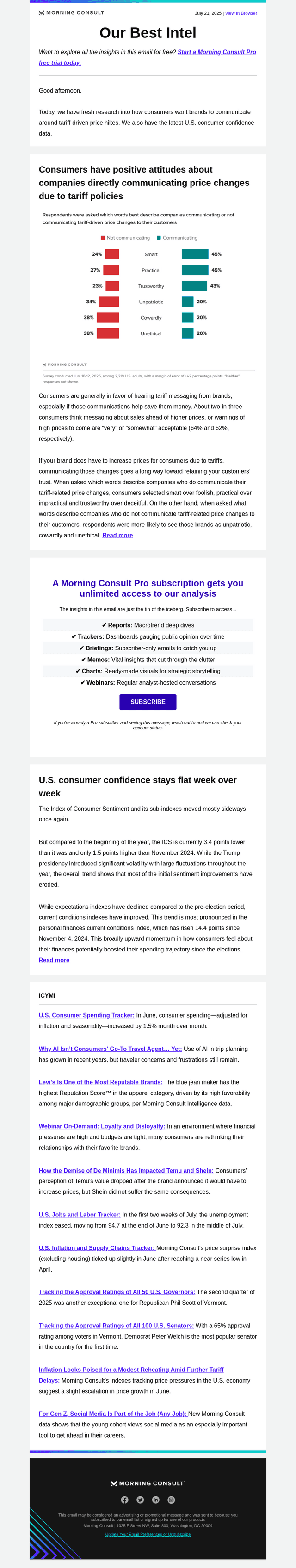 Our Best Intel: Tariff transparency