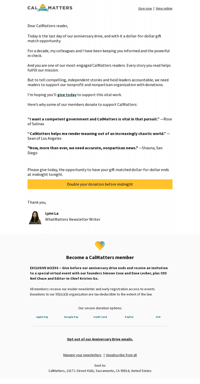 Calm email from Mon, Jul 21, 2025