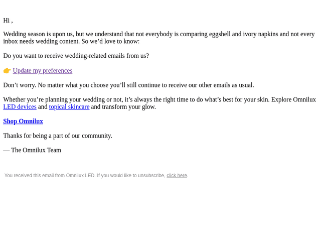 Omnilux LED PhotoTherapy email from Mon, Jul 21, 2025