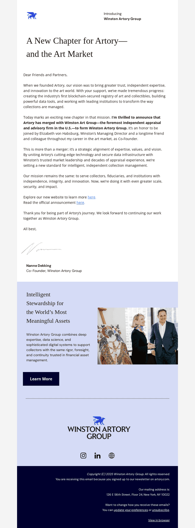 Artory email from Tue, Jul 22, 2025