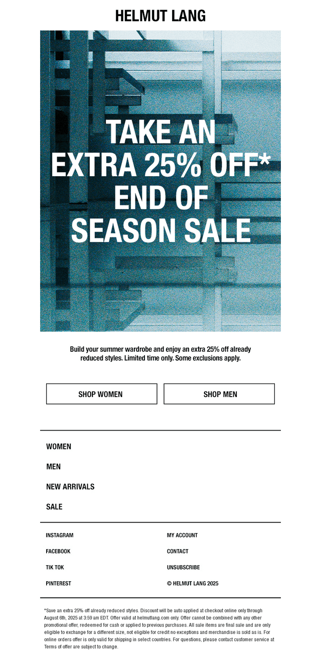 Take an Extra 25% Off Sale