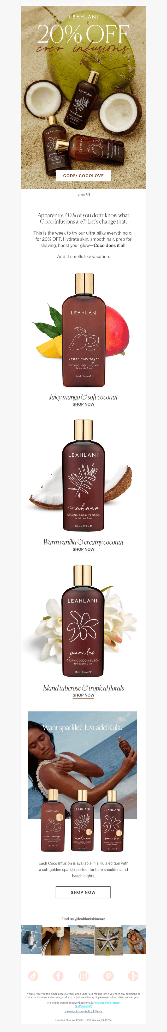 This week only: 20% OFF Coco Infusions