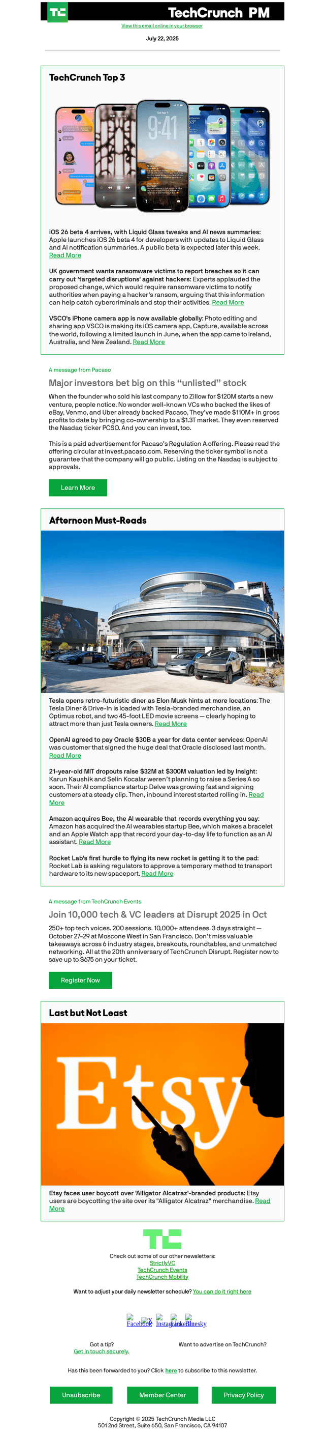 TechCrunch email from Tue, Jul 22, 2025