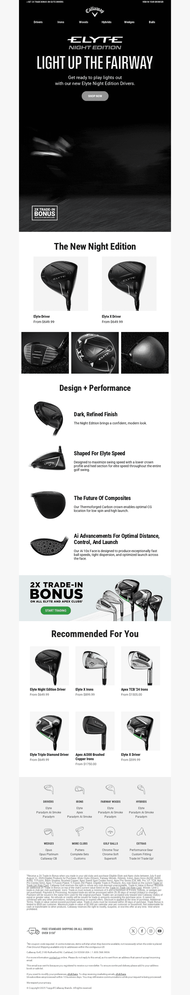 Callaway Golf email from Thu, Jul 24, 2025