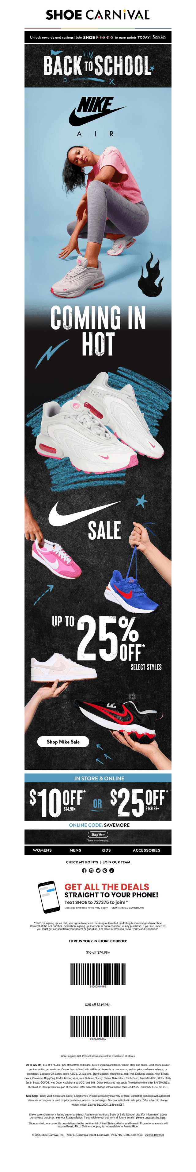 Shoe Carnival email from Thu, Jul 24, 2025