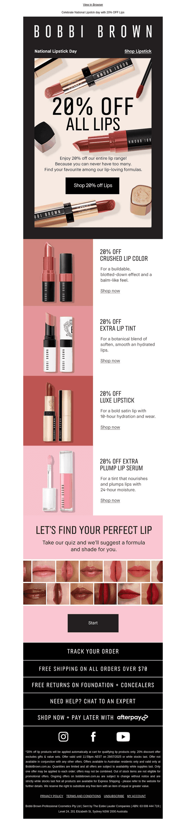 Enjoy 20% OFF Lips