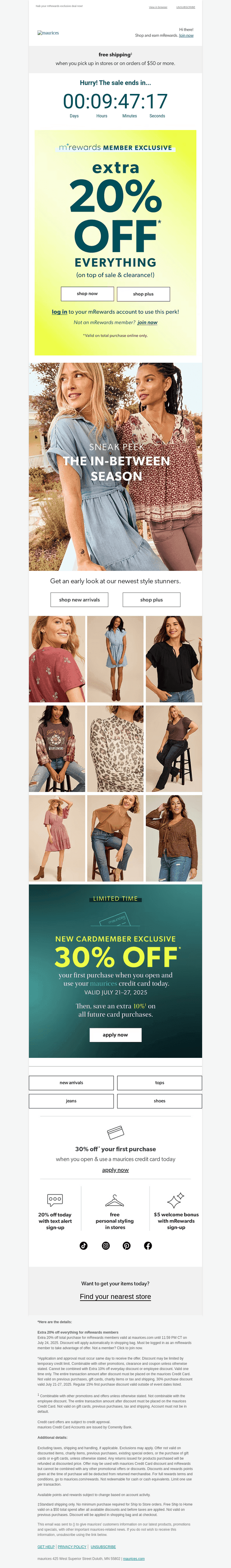 HURRY...extra 20% off ends today!!