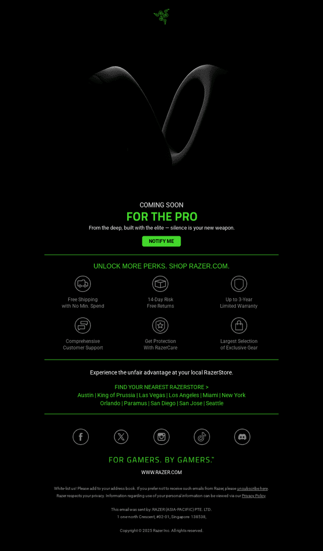 Razer email from Fri, Jul 25, 2025