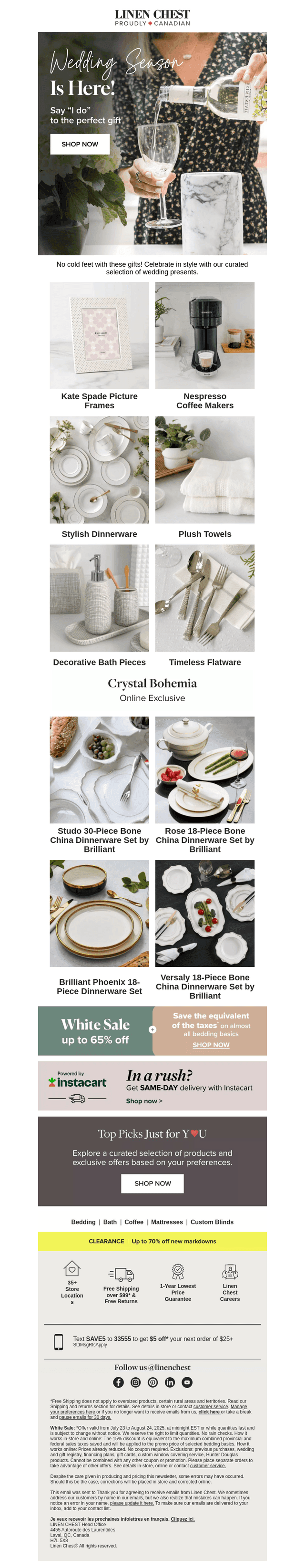 Linen Chest email from Fri, Jul 25, 2025