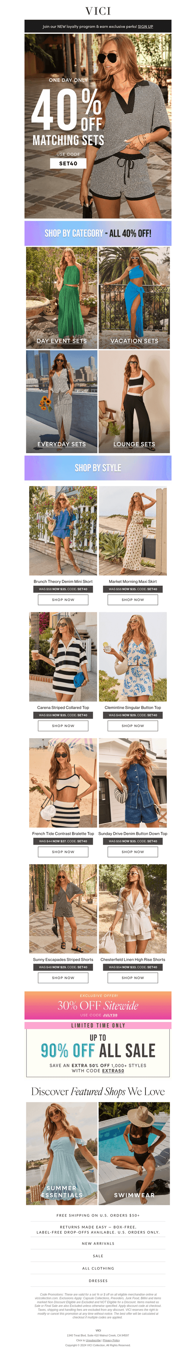 TGIF! 40% Off All Matching Sets TODAY!