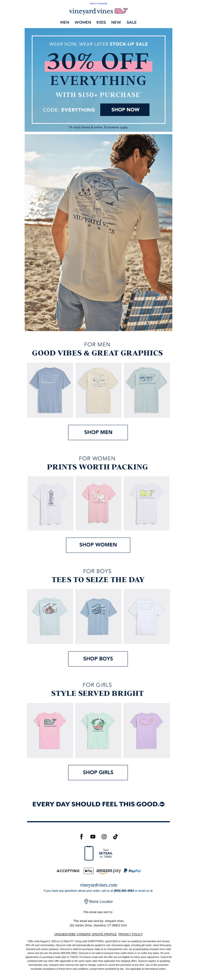 30% Off ALL TEES 😎 (When You Spend $150+)
