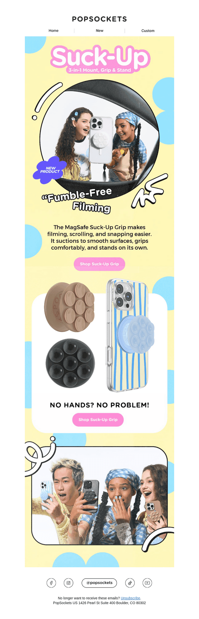 Suck-Up Grip & Mount = hands-free living 👐