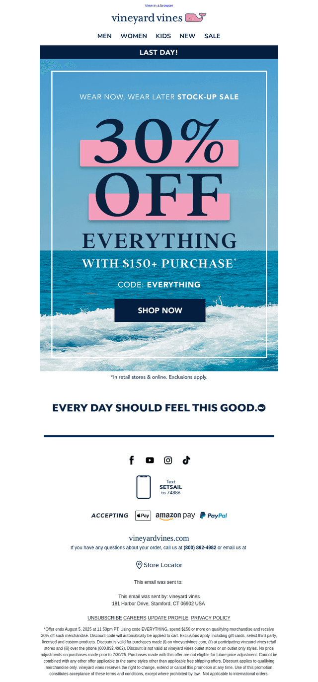 LAST DAY: 30% Off $150+ Sitewide