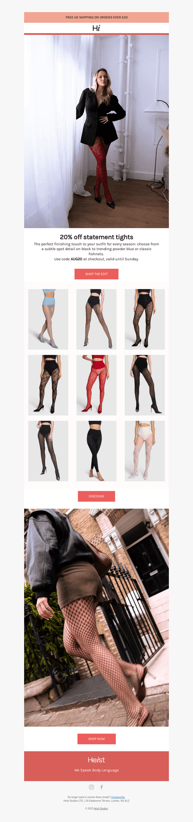 20% off statement tights
