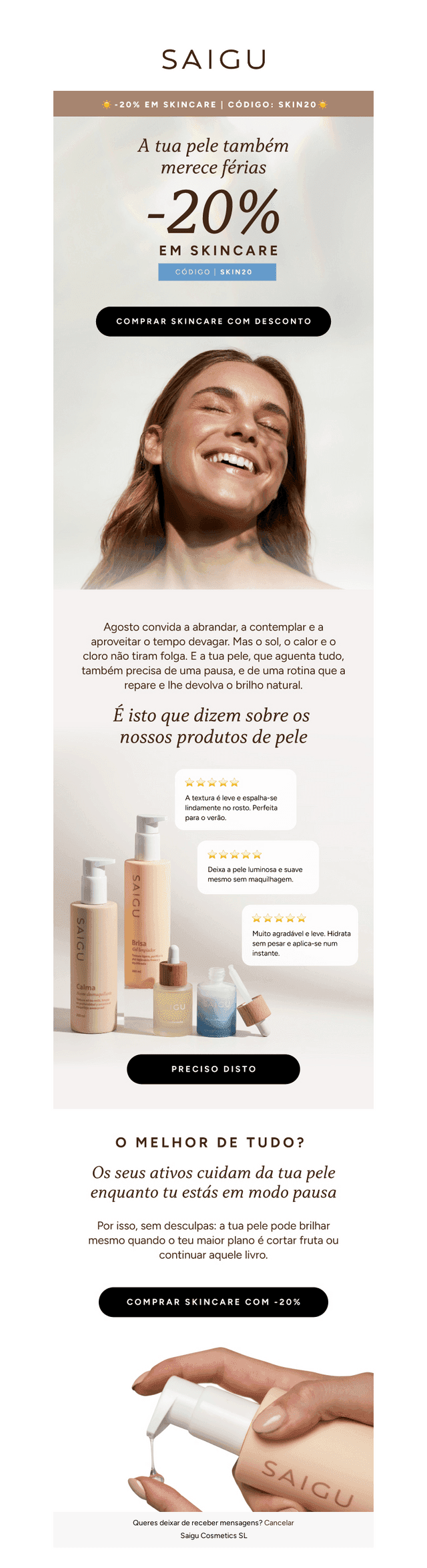 -20% em SKINCARE natural💛