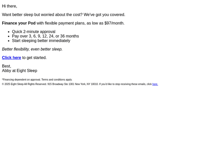 Finance your Pod, sleep better tonight