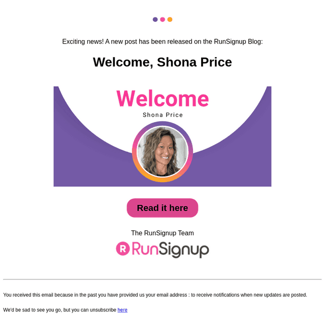 RunSignUp email from Tue, Aug 5, 2025