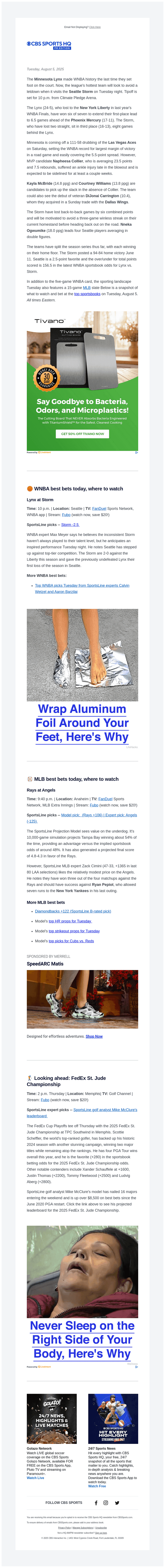 CBS email from Tue, Aug 5, 2025