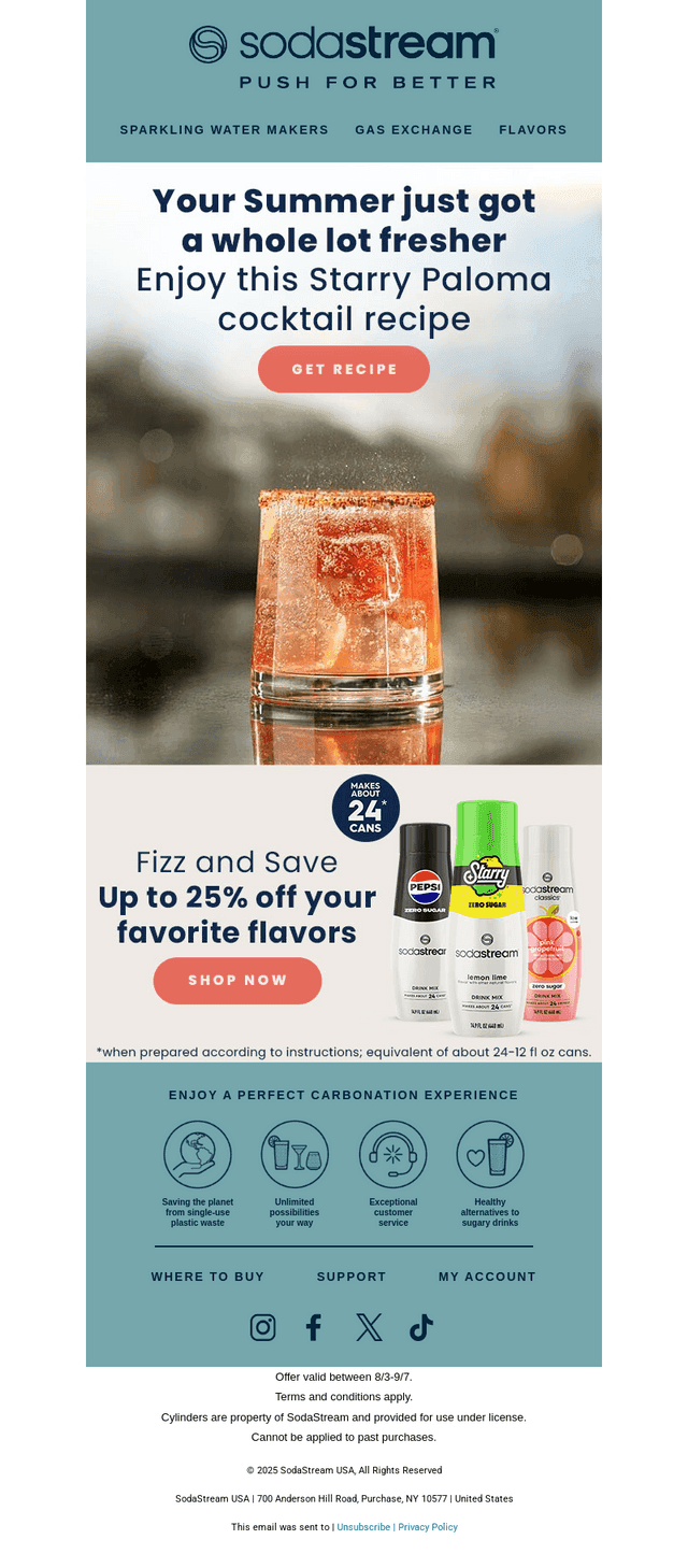 SodaStream email from Tue, Aug 5, 2025