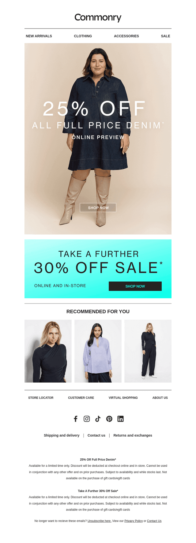 Online Preview | 25% Off Full Price Denim
