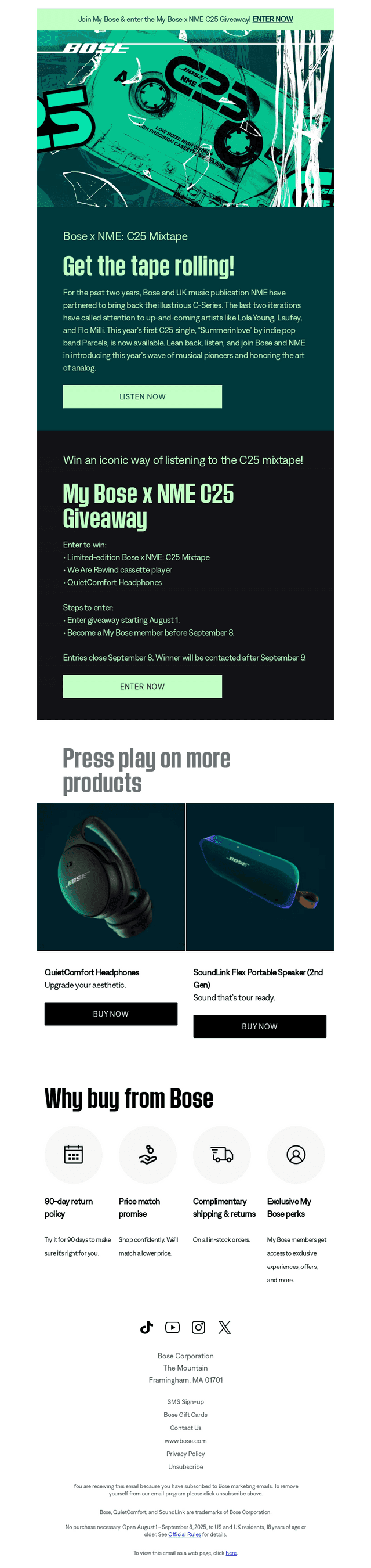 Bose email from Wed, Aug 6, 2025