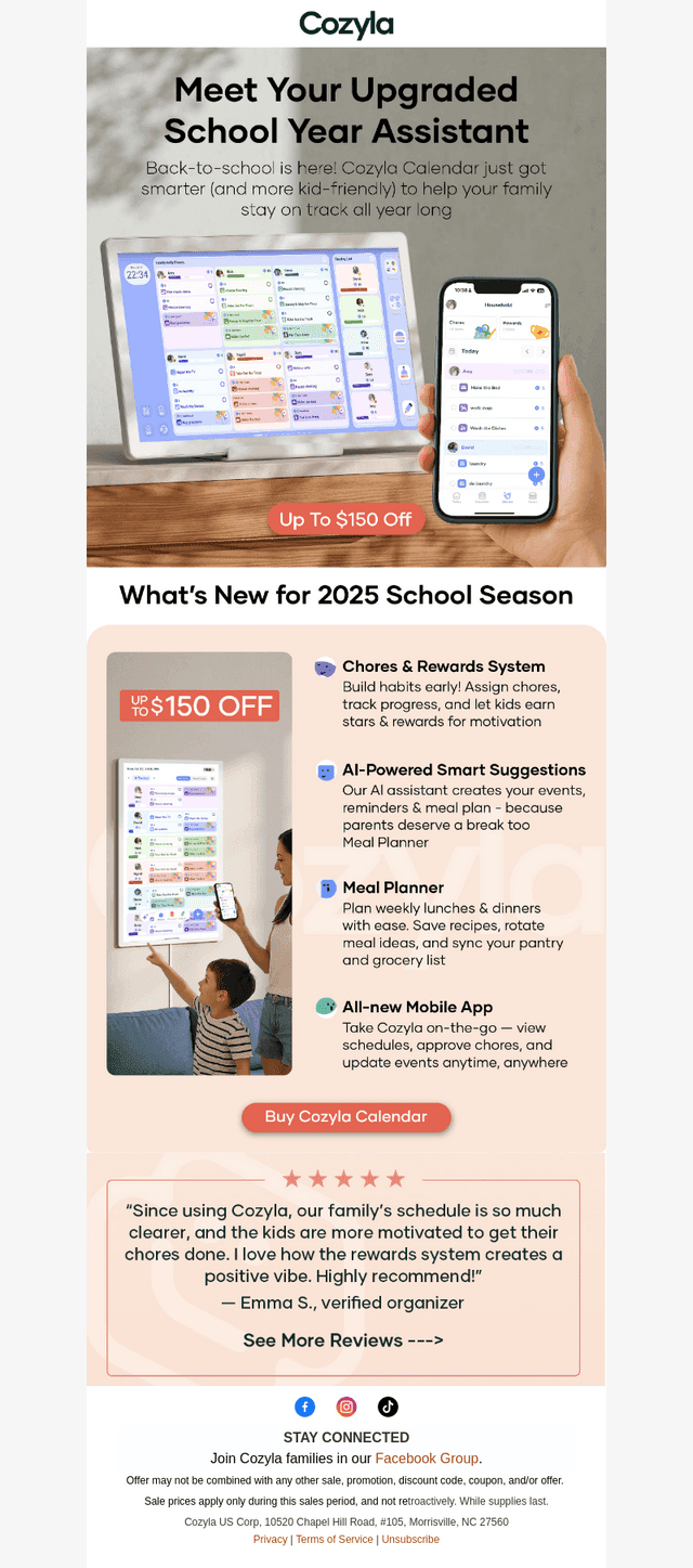 Cozyla email from Wed, Aug 6, 2025