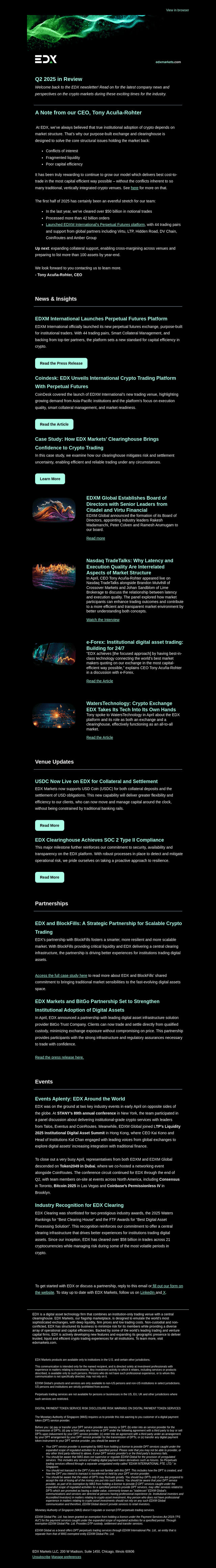 EDX Markets email from Thu, Aug 7, 2025